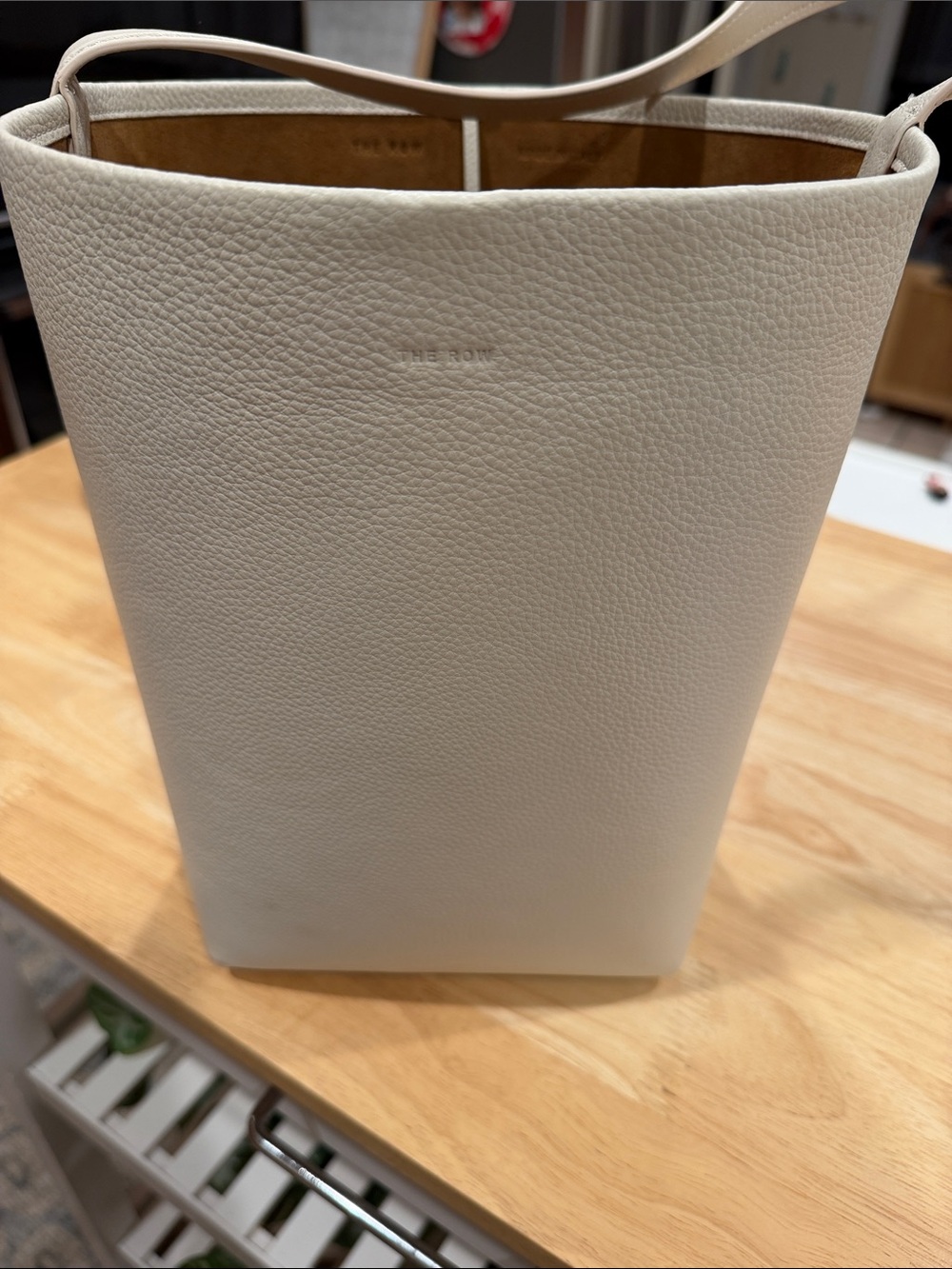 The Row Cream Leather Park tote